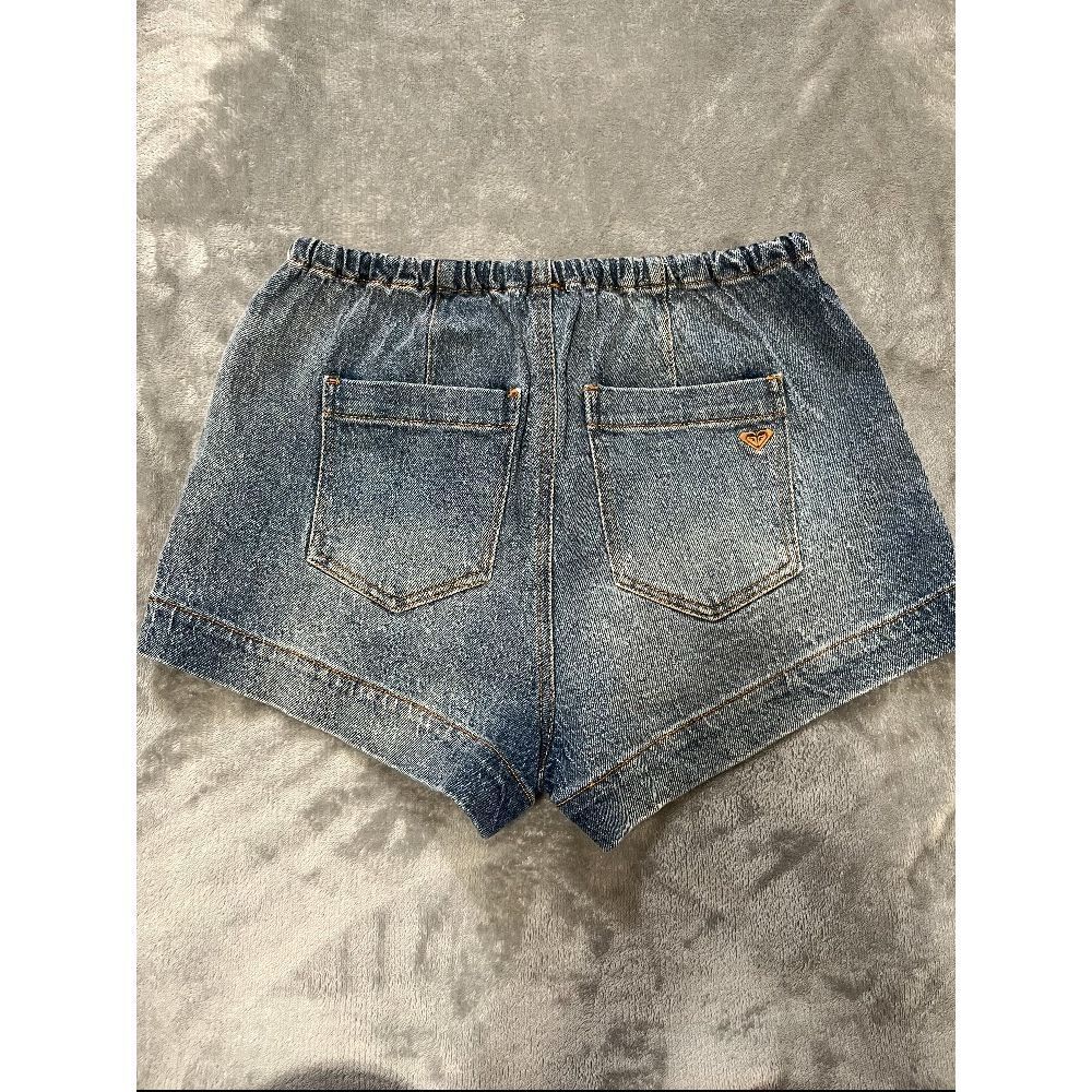 Women's Roxy Blue Denim Elastic-Waist Jean Shorts with Drawstring Sz XS NWT - Picture 2 of 10